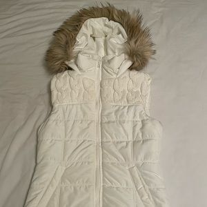 White puffer vest